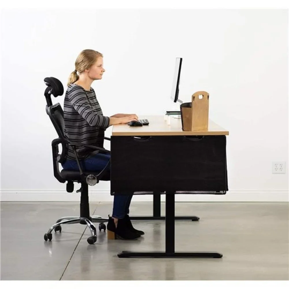 Black 30inch Under Desk Privacy and Cable Management Organizer Sleeve,Wire Hider